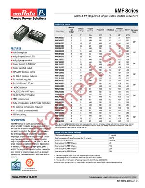 NMF0509DC datasheet  